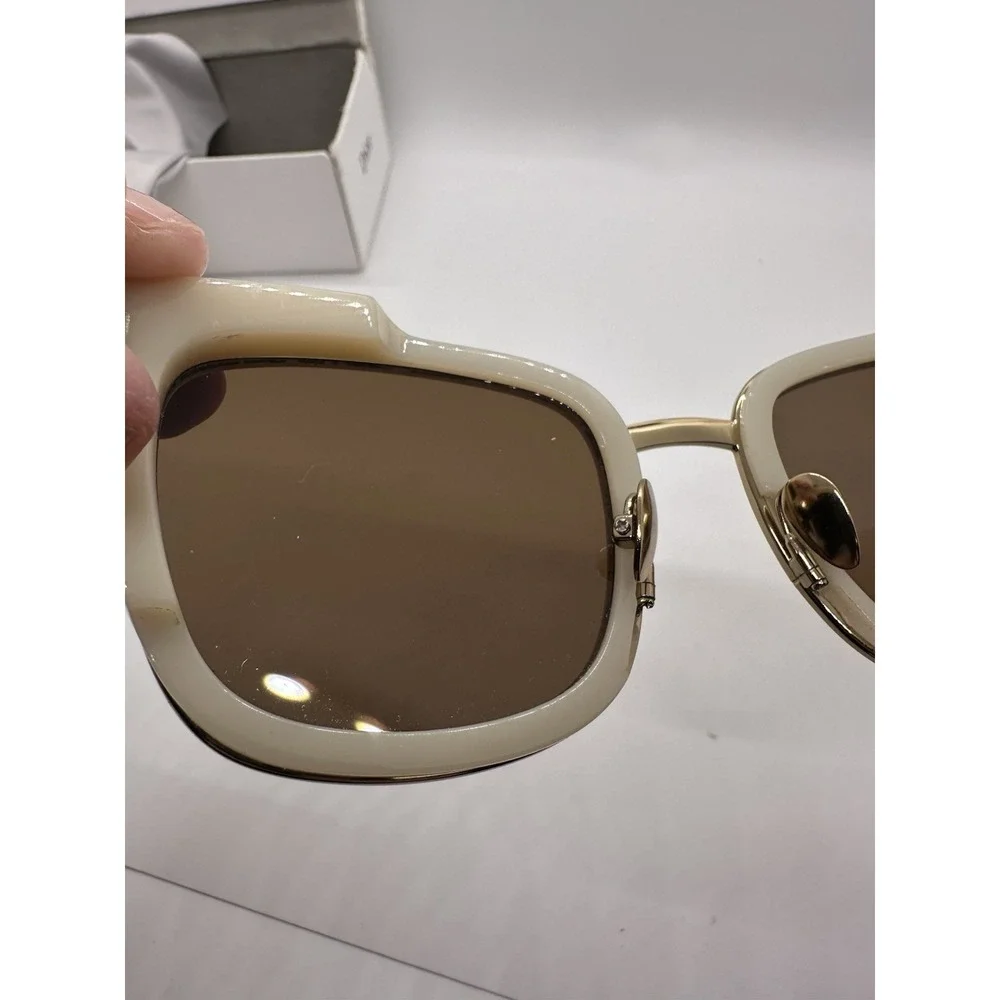 Christian Dior Very Dior 2N Ivory Sunglasses Brown Lenses w‎ Box Pouch